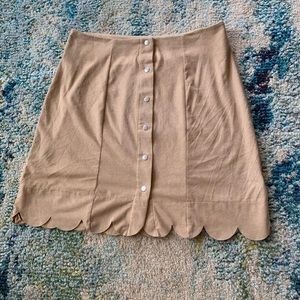 Suede button up skirt